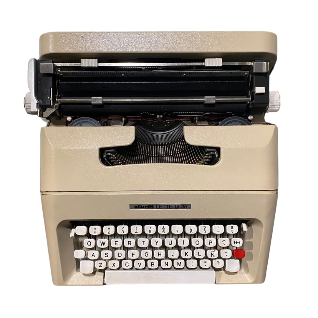 Máquina de Escribir Vintage Olivetti Lettera 35 - Teclado en Castellano Revisada y Funcional Ideal para Coleccionismo - Totalmente Funcional