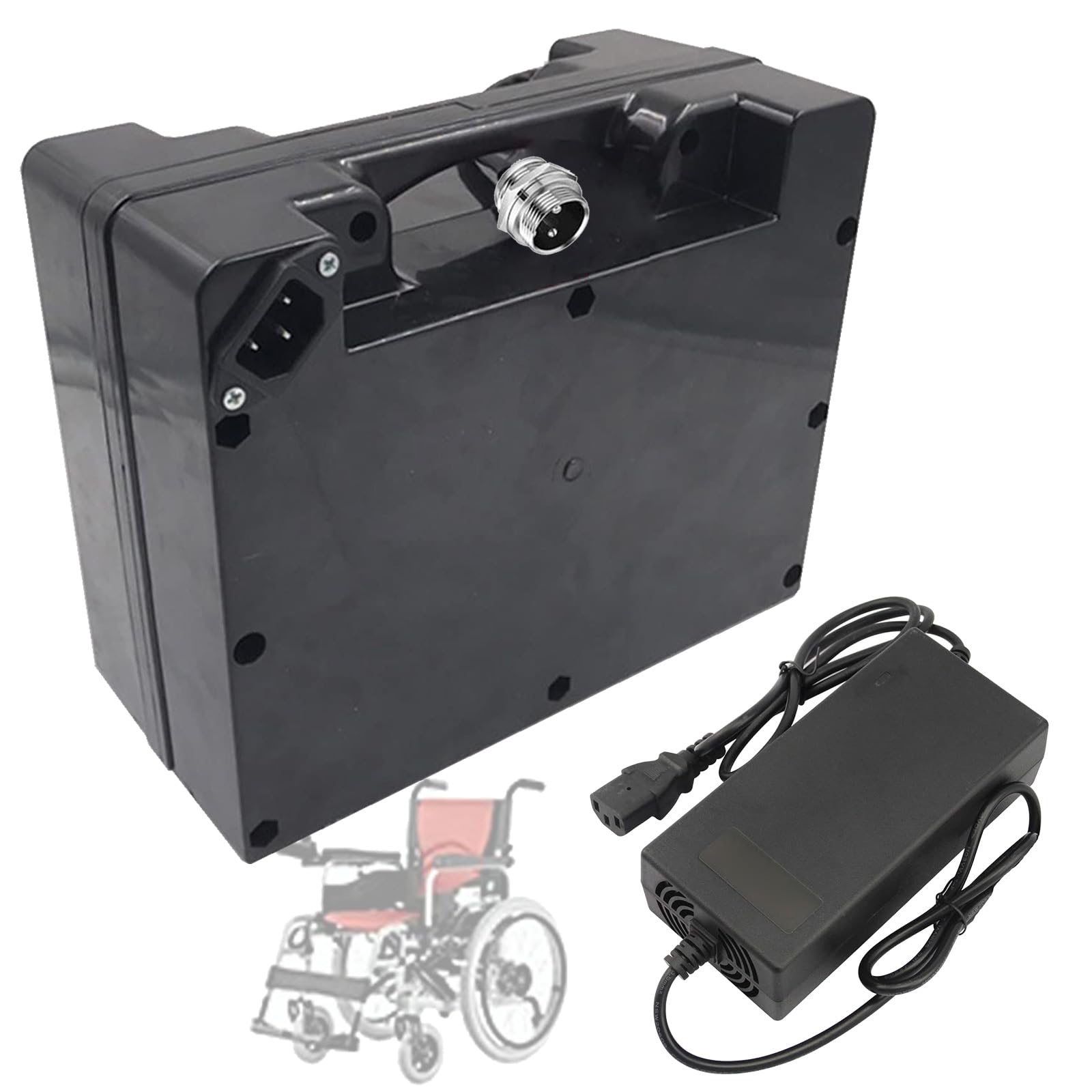 Batería de Iones de Litio 24 V, 20 Ah, 10 Ah, 18 Ah, 25 Ah y 12 Ah Batería para Silla de Ruedas eléctrica 24 V Baterías Recargables para Motor 100 W a 600 W,24v25ah gx20 Male