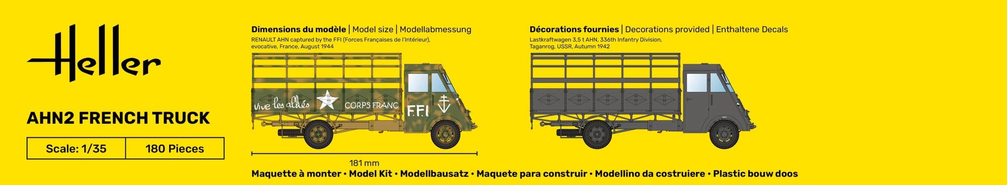 HELLER - Maquette Camion Starter Kit Ahn2 French Truck |heller|35324| 1:35