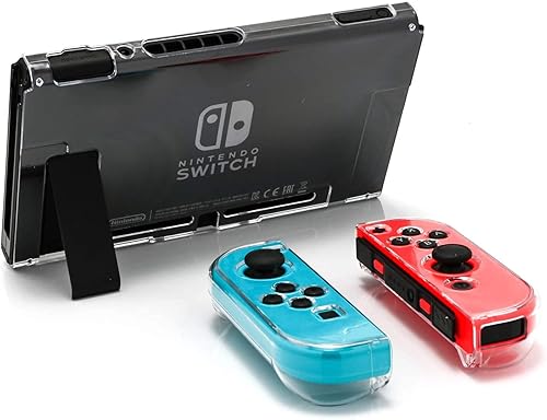 Miniatura 5 de Switch Clear Case, Hard Protective Case for Nintendo Switch with a Tempered Glass Screen Protector and 6 Joy Stick Covers, Fit into the Dock Station