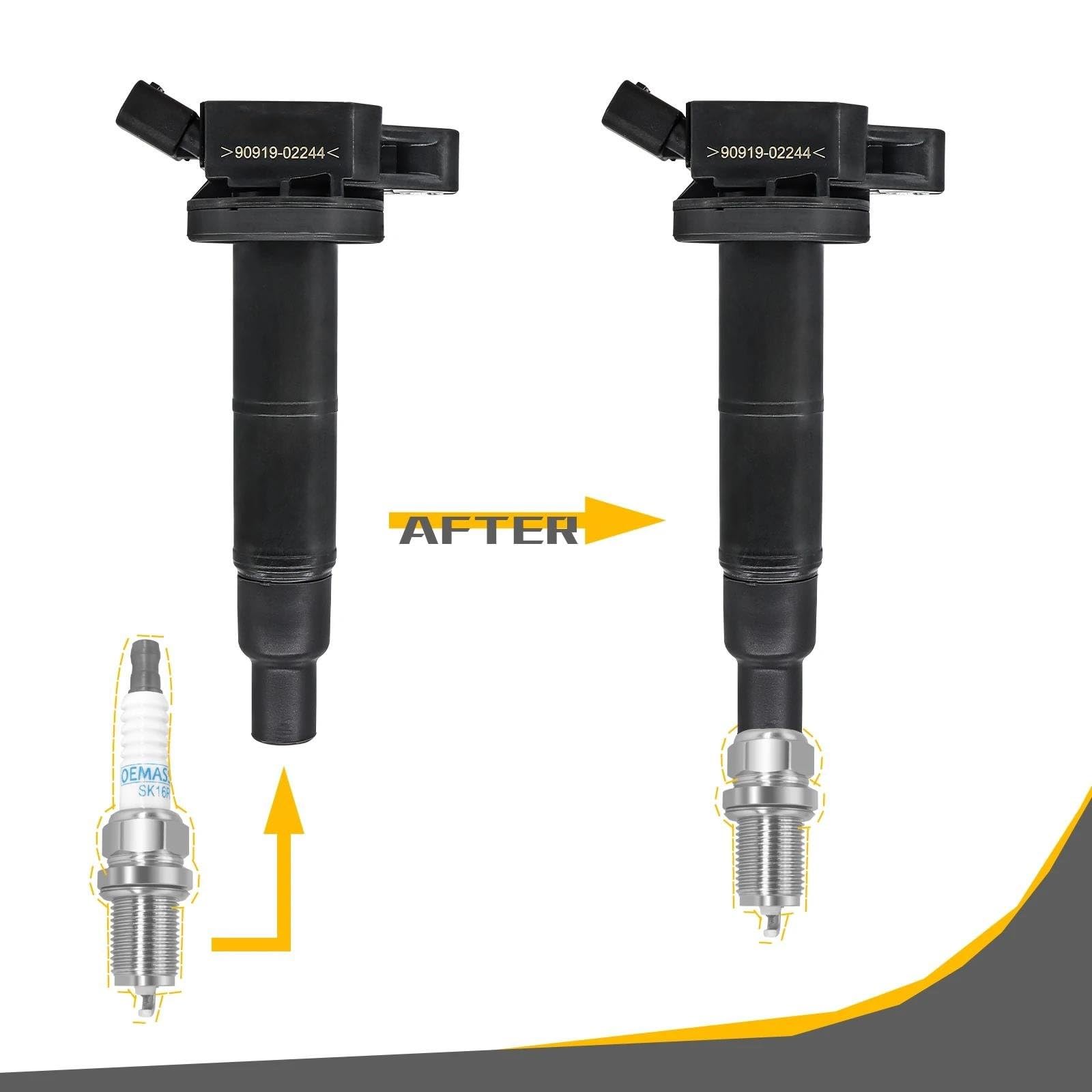 Module D'allumage Bobine Allumage 4X pour Pontiac pour Vibe 2.4L L4 2009-2010 Accessoires De Bobines D'allumage Moteur De Voiture 90919-02243 90919-02244