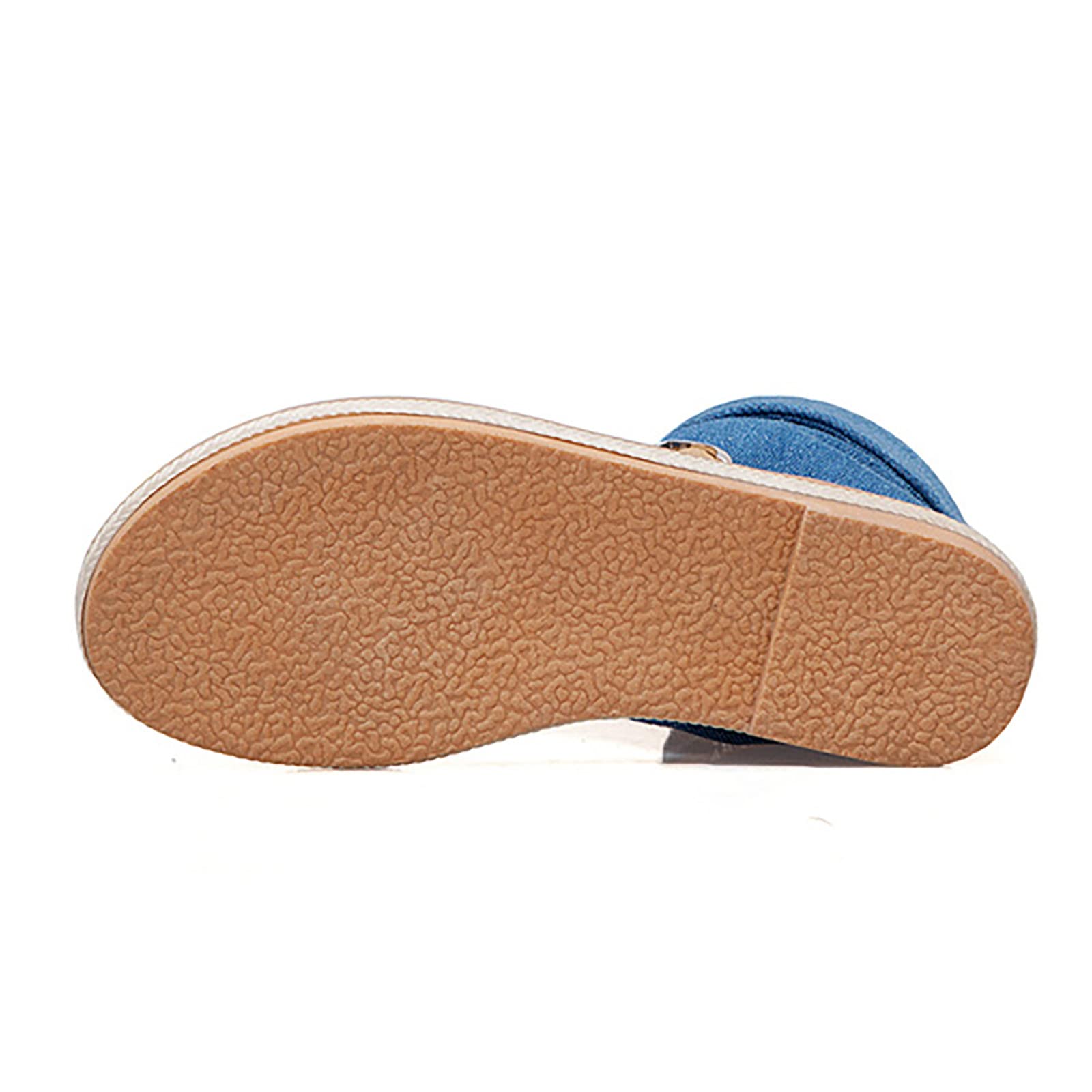 Generico Sandali Da Donna Infradito Comodi Estivi Per Commercio Estero Transfrontaliero Scarpe Con Fibbia Cintura In Pelle Di Jeans Barefoot Estive Eleganti Bassi Ciabatte Comode Estiva Sandalo