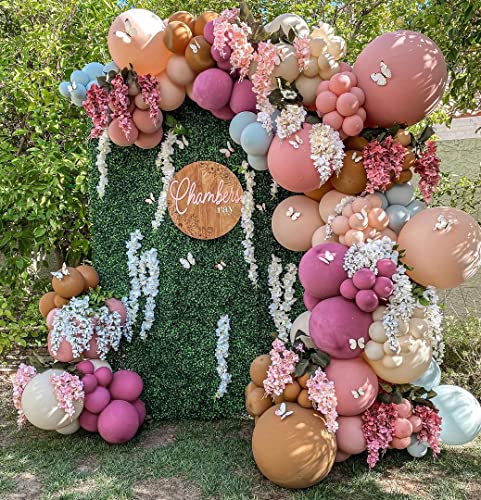 Dusty Pink Balloon Garland Boho Balloons Pastel Balloon Arch Kit ...