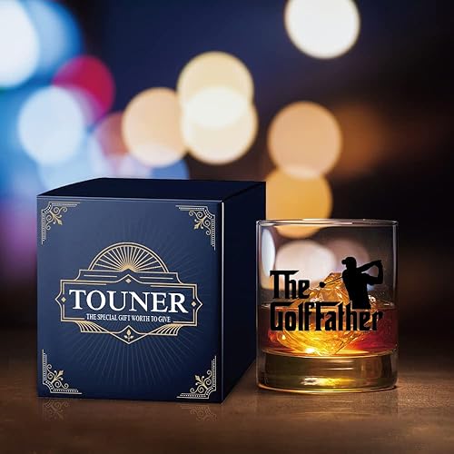 Miniatura 4 de TOUNER Vasos de whisky The Godfather para hombres, papá, tío abuelo, divertidos regalos de golf para hombres amantes del golf, regalos de jubilación