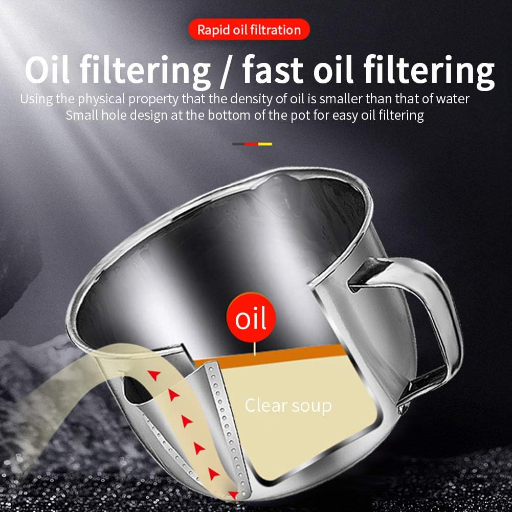 Fat Separator Cup for Gravy. 4-Cup Gravy Separator for Cooking Turkey Meat Beef Chicken. Stainless Steel Oil Strainer Kitchen Gadgets Grease Skimmer to Clarified Butter
