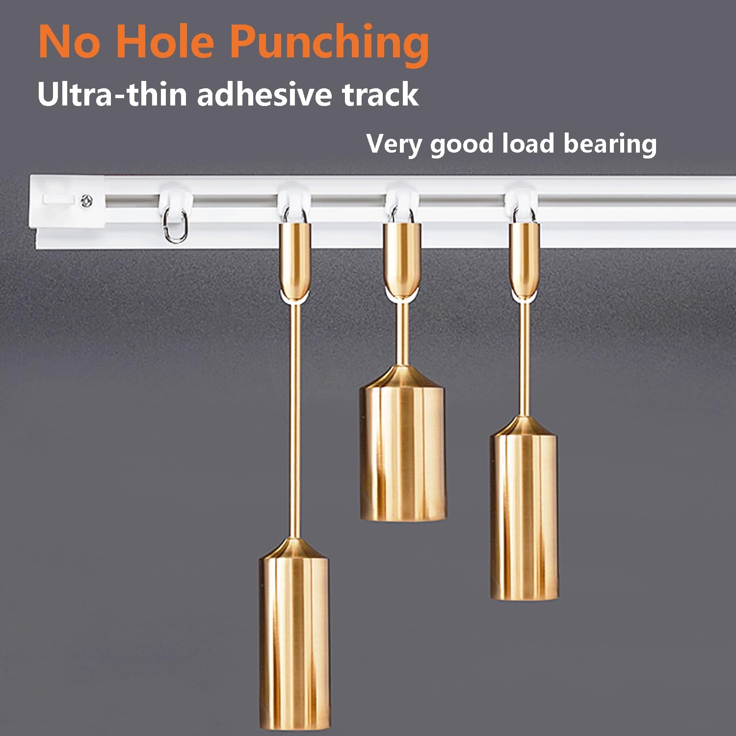 Tringle sans perçage – Rail autocollant pour plafond ou mur, séparateur de pièce sans Dama pour salon, chambre à coucher, douche – 2,2 m (2,2 m) facile à installer, polyvalent et élégant