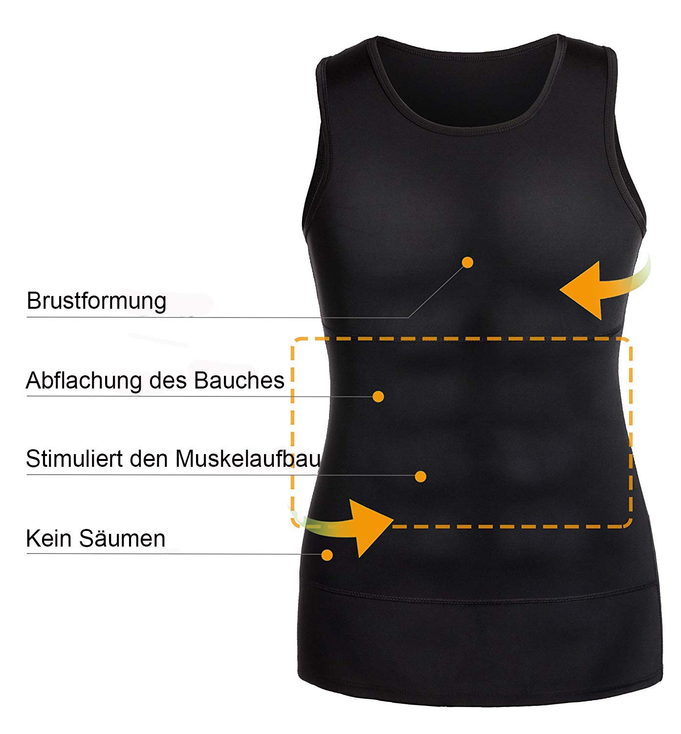 Gotoly Débardeur de Compression Homme Maillot de Corps Minceur Body Gainant Invisible T Shirt sans Couture