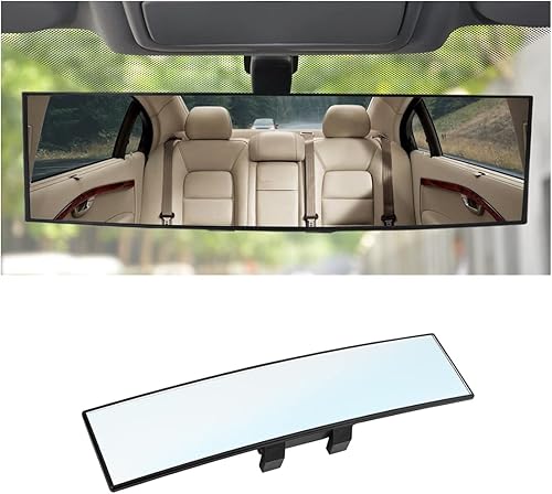 Miniatura 8 de Espejos retrovisores de automóvil espejo retrovisor panorámico con clip interior para automóvil amplio rango de visión 12 pulgadas de alta