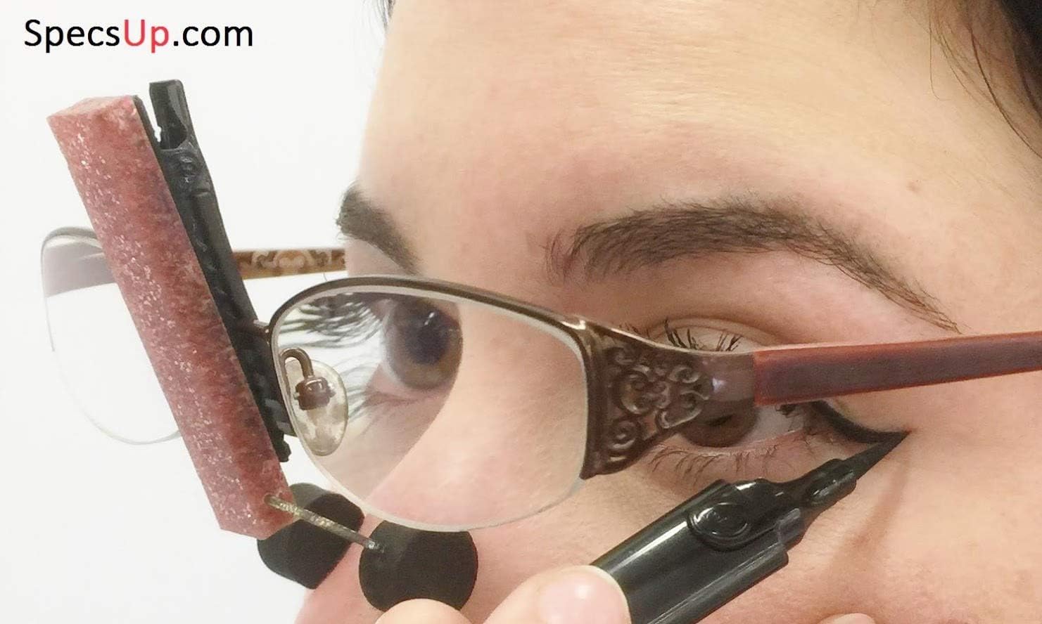 No more magnifying mirrors! You Can Apply Eye Makeup Wearing Your Own Glasses -SpecsUp - Eye Makeup Tool. Unique Gift for Women