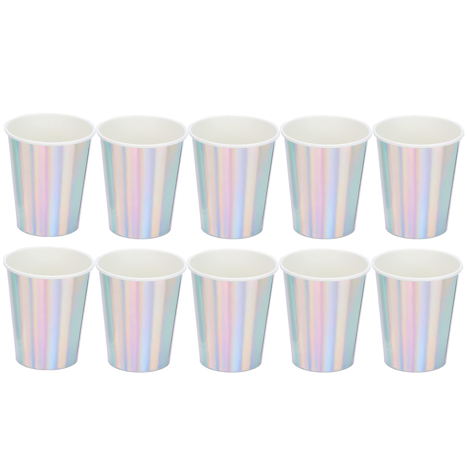 20 Pcs Paper Cups Glitter Disposable Cups Iridescent Shiny Party Cups Hot or Cold Drinks for Birthday Party Paper Cups for Christmas Birthday Wedding Party(Silver)