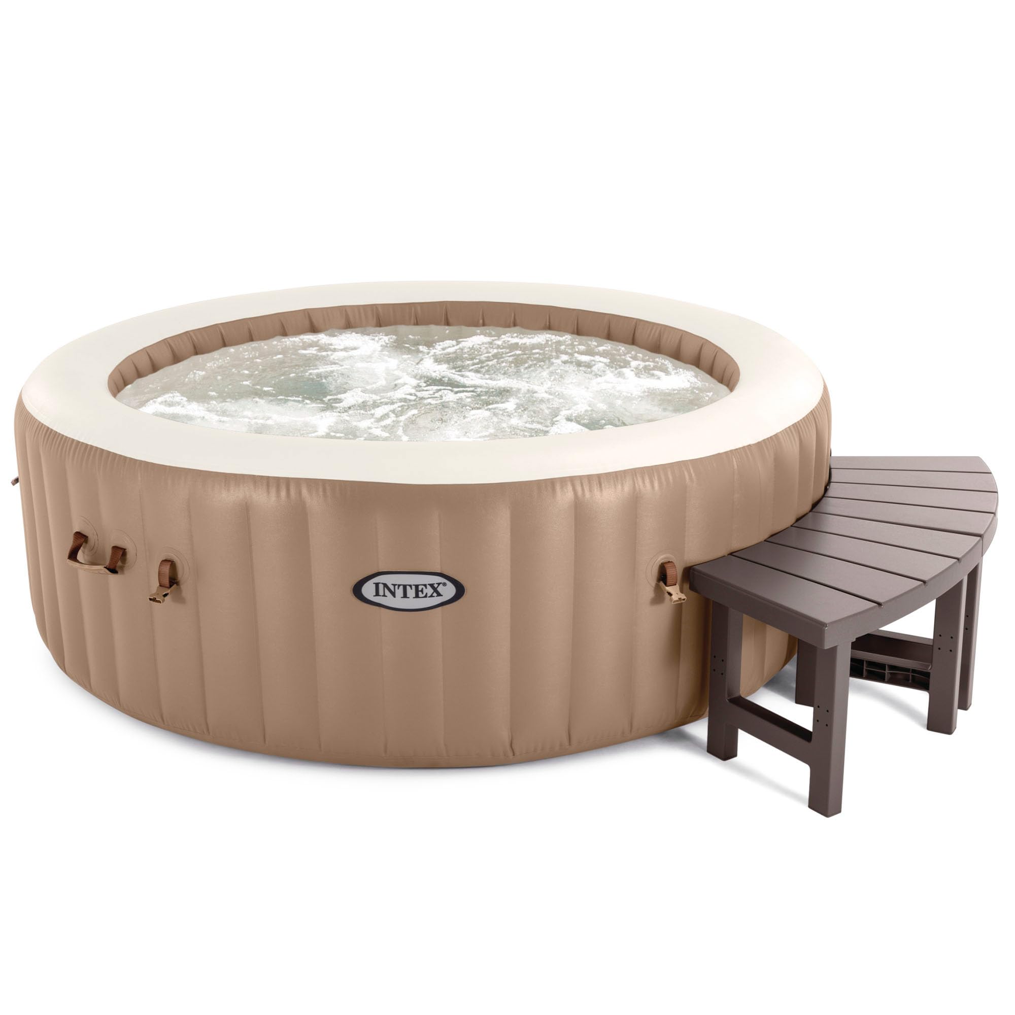 Intex Pack 2 Pieces Medium Entourage Spa 4 Places Rond Gris Anthracite