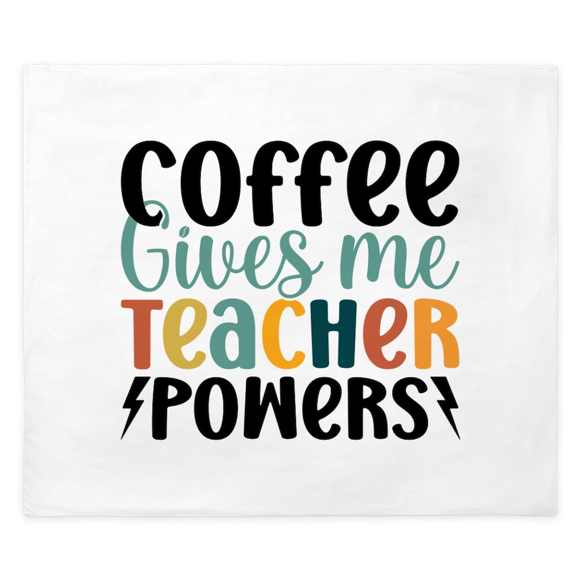 CafePress Coffee and Teachers King Duvet Cover, Printed Comforter Cover, Unique Bedding