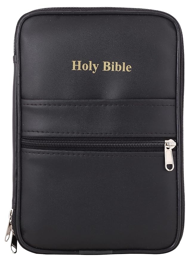 Nipun Enterprises PU Leather Holy Bible Book Cover/Case | Note Book Cover/Case Regular Sizes (Black, 23x3x16 - (LxBxW)-image-41