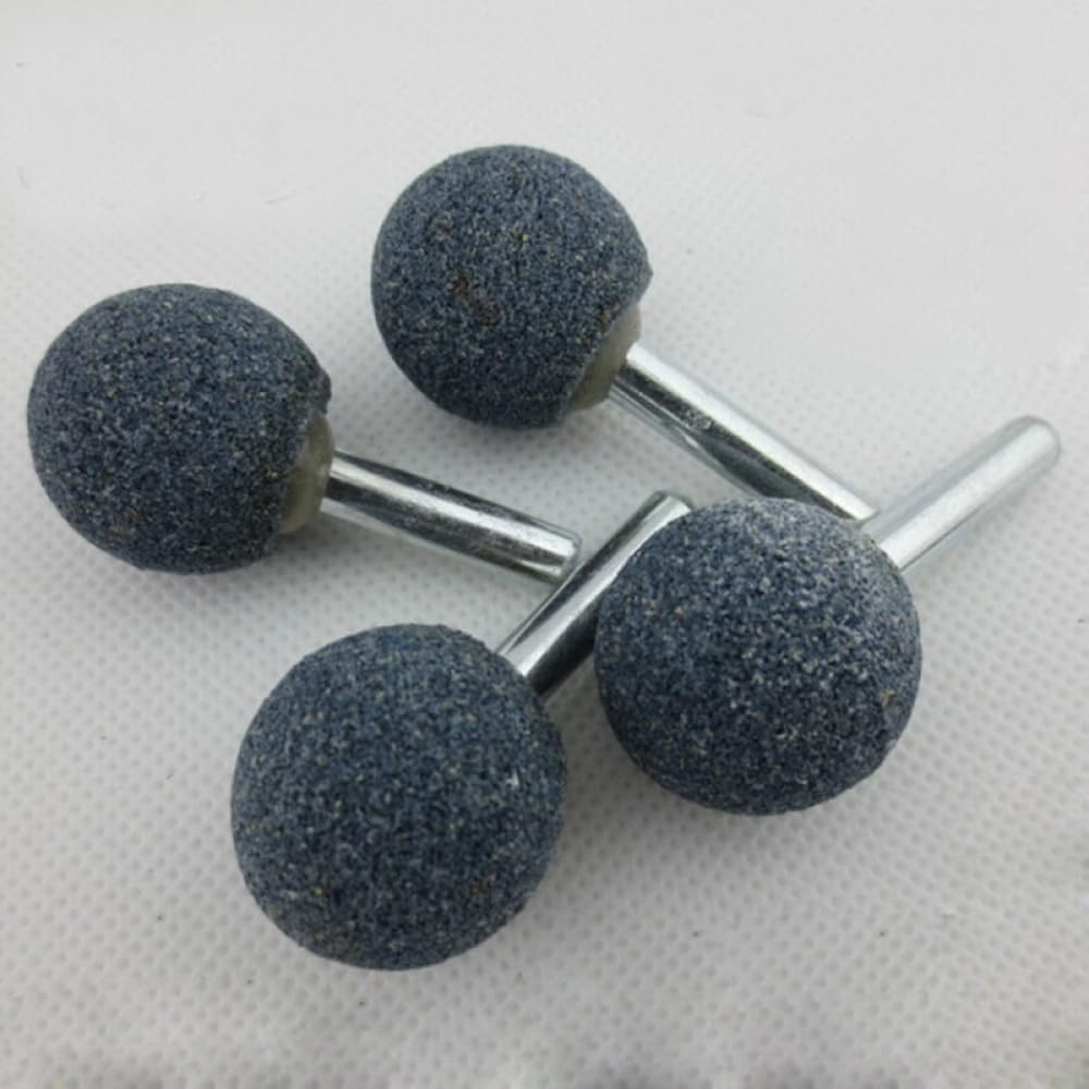 10 punte per smerigliatura a sfera, 6 mm x 25 mm, con testa a mola, in corindone marrone, per levigatura fai da te in ceramica, pietra, metallo, fai da te (nero)