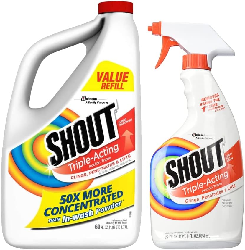 Shout Laundry Stain Remover Trigger Spray, 22 Fl Oz, pack