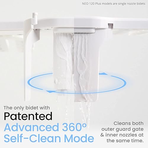 Miniatura 5 de LUXE Bidet NEO 120 Plus - Solo accesorio de bidé patentado para asiento de inodoro, bisagras innovadoras para limpiar, fácil de instalar,