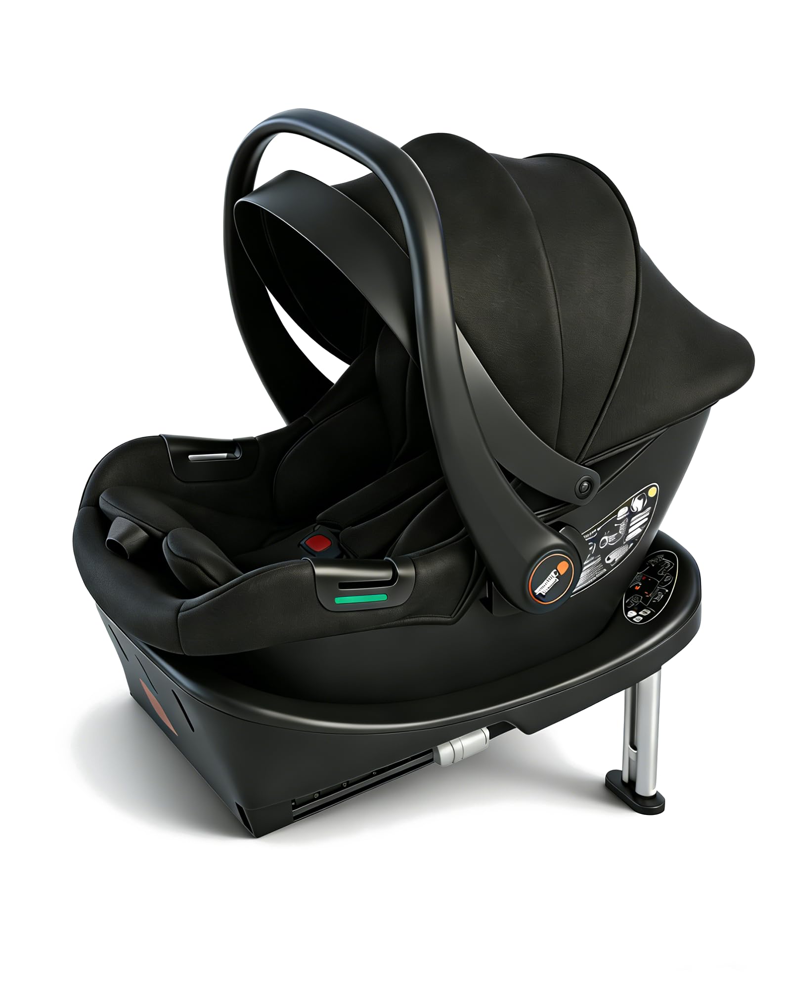 i-Size 40-85cm Babyschale Autositz, Kindersitz mit isofix Basisstation, Autositz von geburt Gruppe 0+, Einsatz für die Jüngsten im set,UPF 45+ Sonnenschutz, atmungsaktives Mesh Schwarz