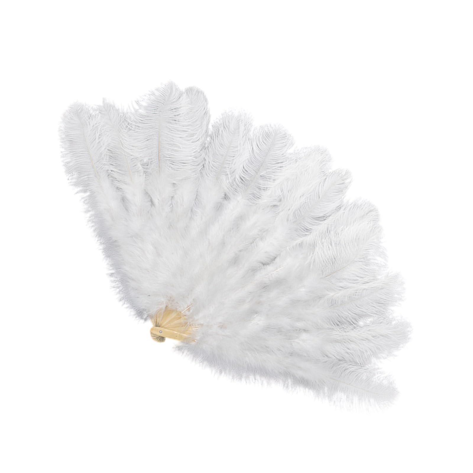 RAFGALDEX Feathered Fan for Stage Dance Shows and Photography Props Vintage 20s Flapper Folding Hand Fan Burlesque Handheld Theater Props