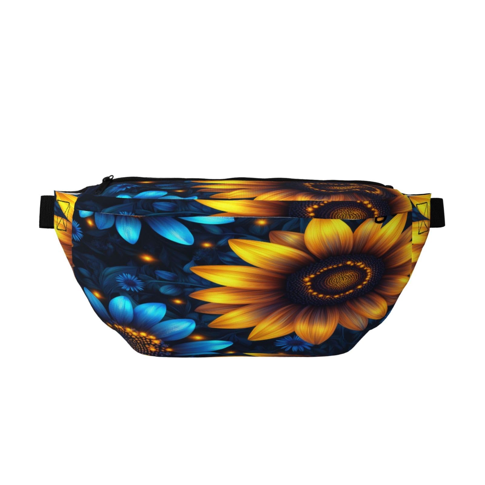 Bold Neon Sunflower Fanny Pack For Women Man, Waist Belt Bag Crossbody For Sports Travel Hiking Running Jogging