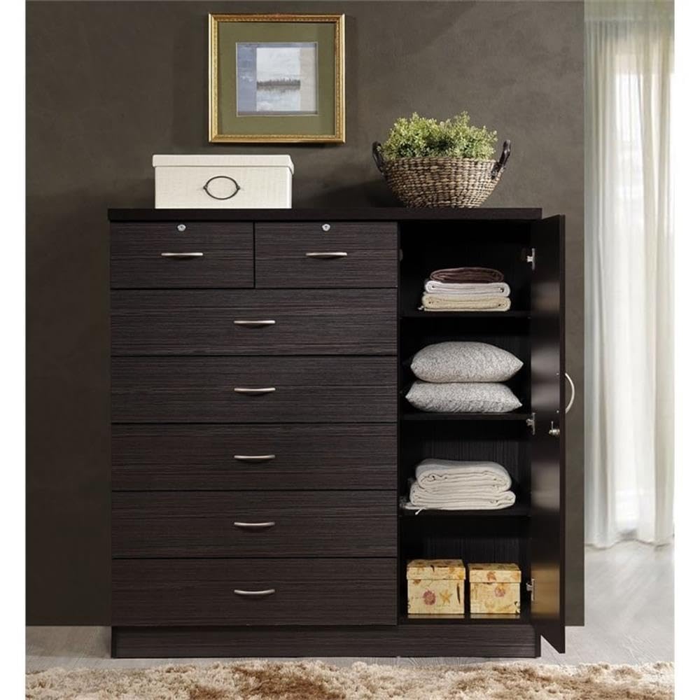 Pemberly Row Tall 7 Drawer Chest with 2 Locking Drawers and