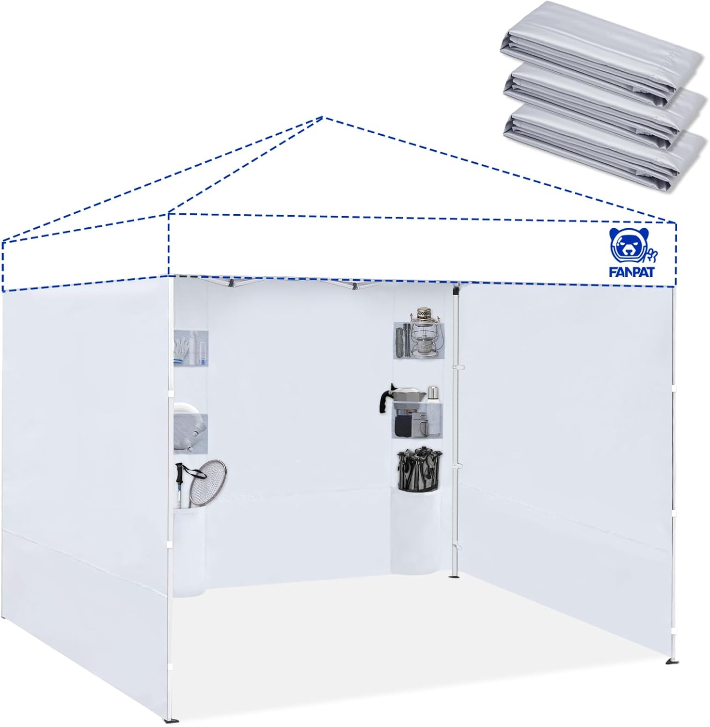 Instant Canopy Tent SideWalls with 6 Pockets for 10x10 FT Pop Up Canopy, 210D Polyester Waterproof(3PCS Sidewall Only, Canopy Tent NOT Included) Instant Canopy Tent SideWalls with 6 Pockets for 10x10 FT Pop Up Canopy, 210D Polyester Waterproof(3PCS Sidewall Only, Canopy Tent NOT Included)