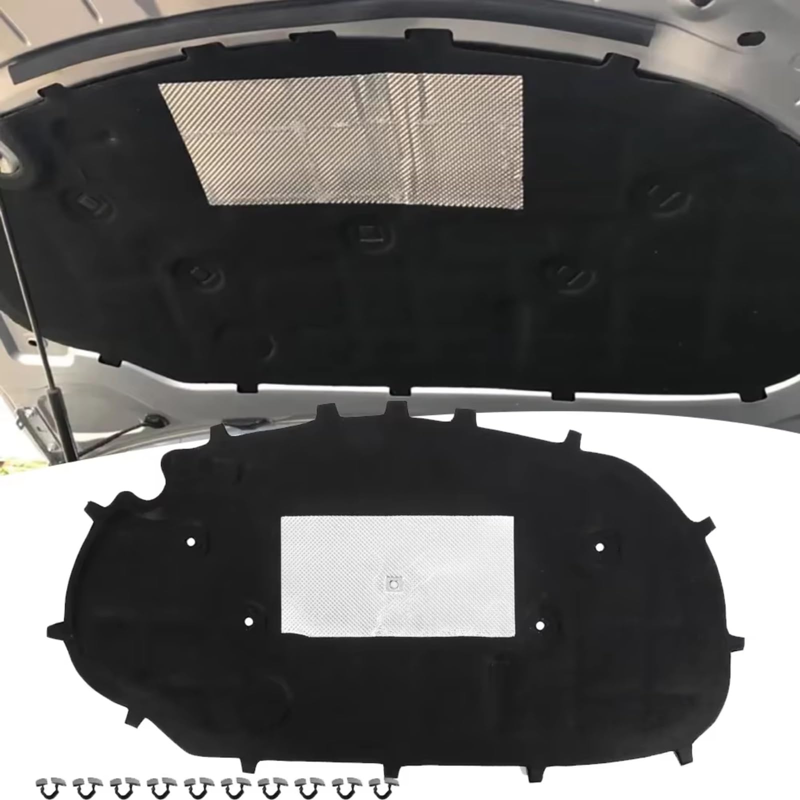 Dämmung Haube Auto Front Hood Schalldämmung Pad Baumwolle Schallschutz Wärmedämmung Abdeckung Kompatibel Mit VW Für Golf 6(Black)