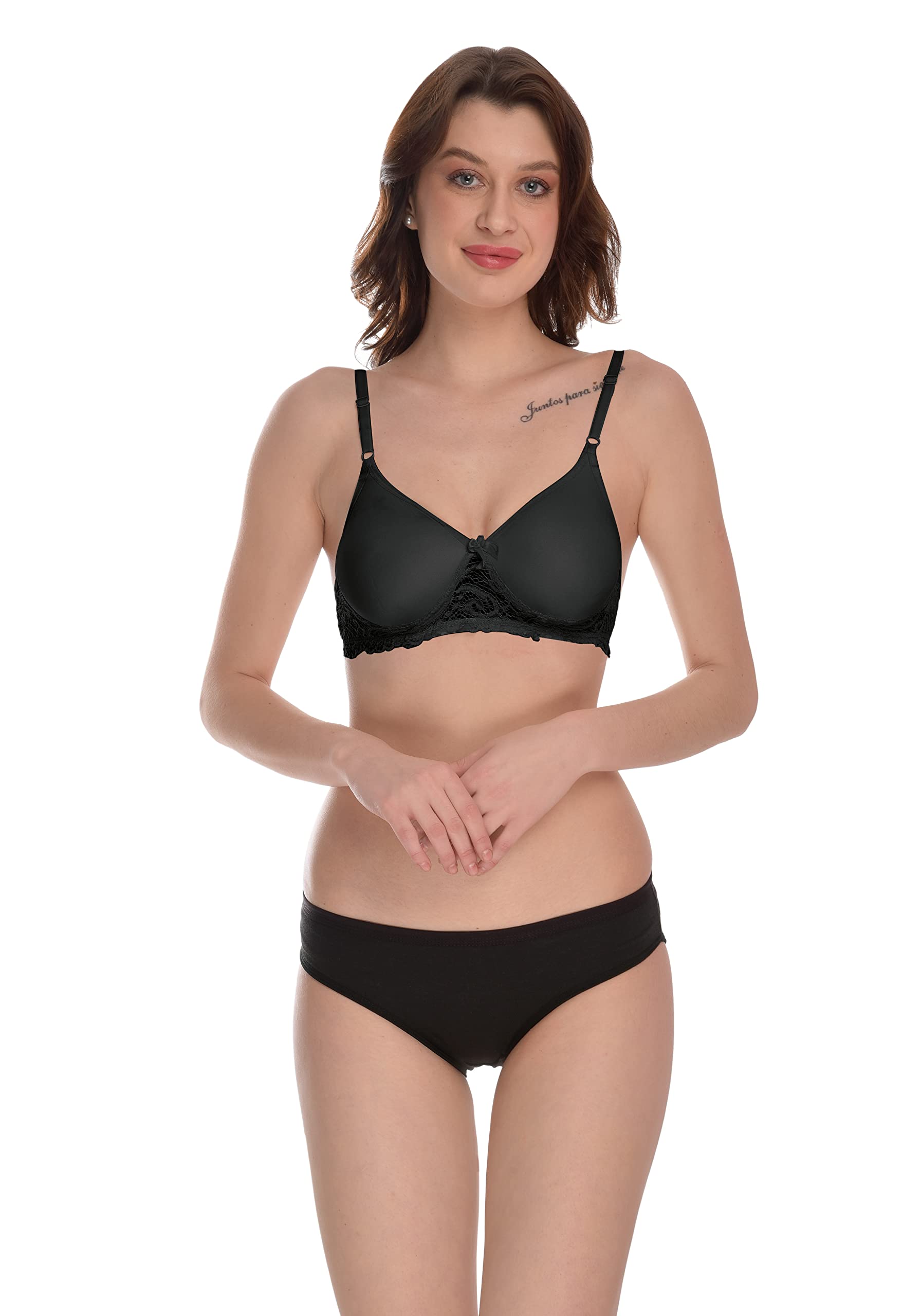 eazera Women's Cotton Padded Non-Wired Push-Up Bra Panty Set (Pack of 1 Set)-picture-48