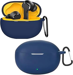 جراب حماية من السيليكون الناعم متوافق مع سماعات ريلمي تيك لايف بودز T100 أزرق نيك كيس لساعة ذكية