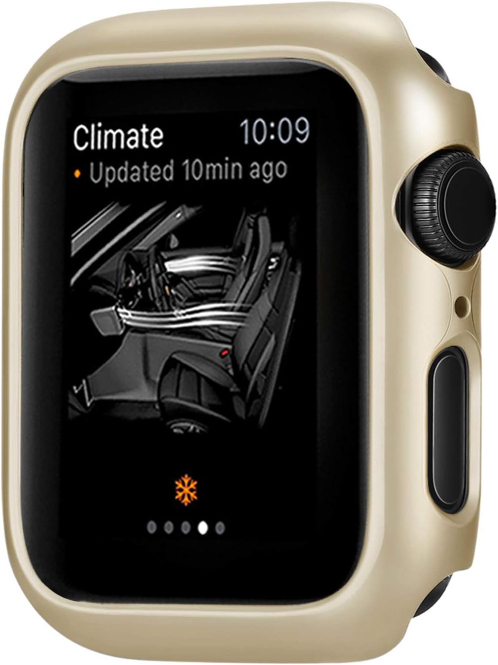 Compatible with Apple Watch Series 4 Case 44mm 40mm, Super Thin Bumper Protector PC Hard Cover Lightweight Slim Shockproof Accessories Matte Frame (Gold, 40mm Series SE2/SE/6/5/4)
