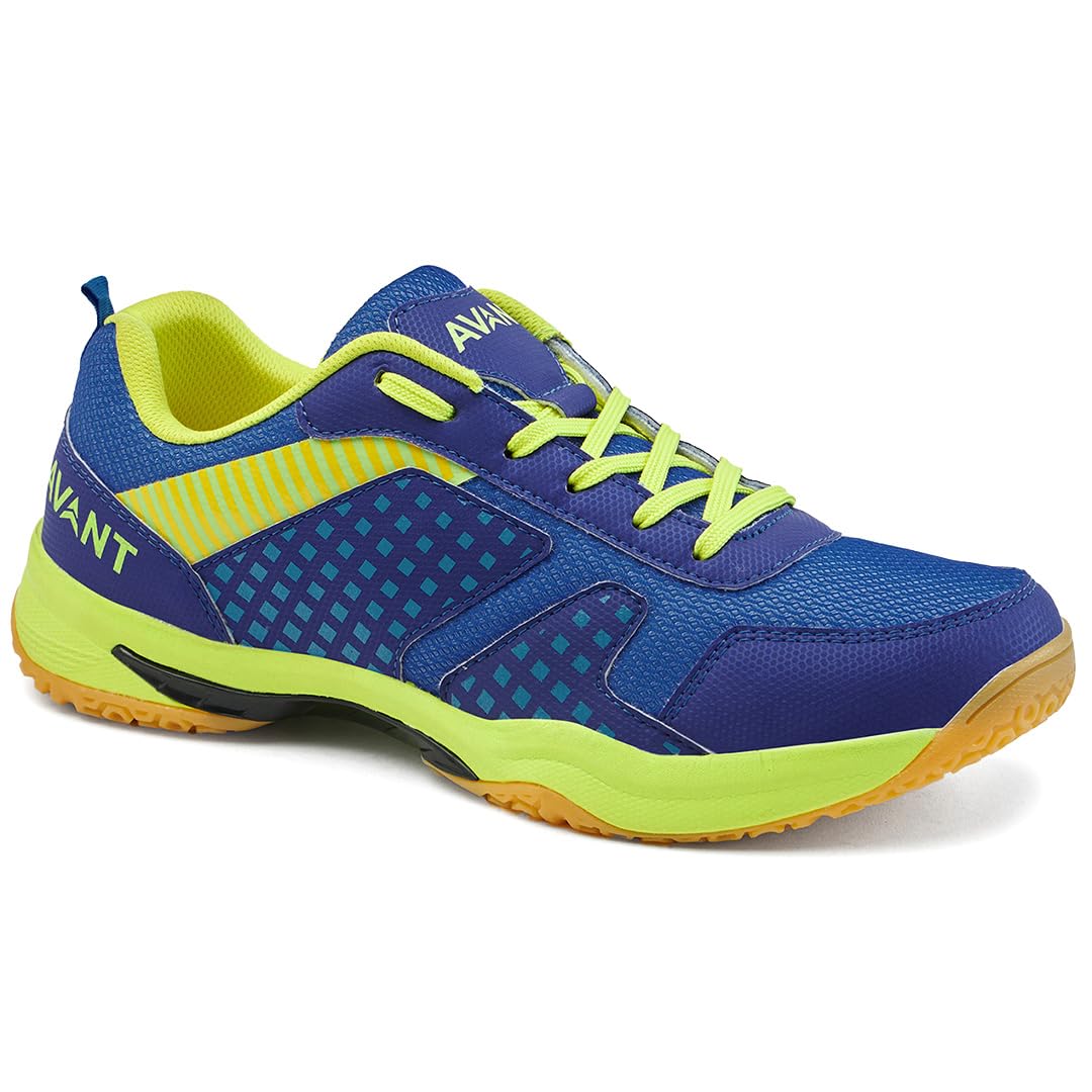 AVANT Mens FluidX Badminton Shoes-Non Marking, Anti Skid Shoes with Rubber Outsoles,Lightweight, Ideal for Indoor Sports Badminton, Volleyball, Squash - 8 UK (AVMSH106CL01UK8) Blue/Yellow (B0CP5Z5YSM) Amazon Price History, Amazon Price Tracker