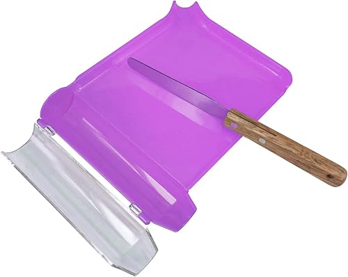 Medarchitect Bandeja de conteo de pastillas para mano derecha con espátula (morado - mango de madera)