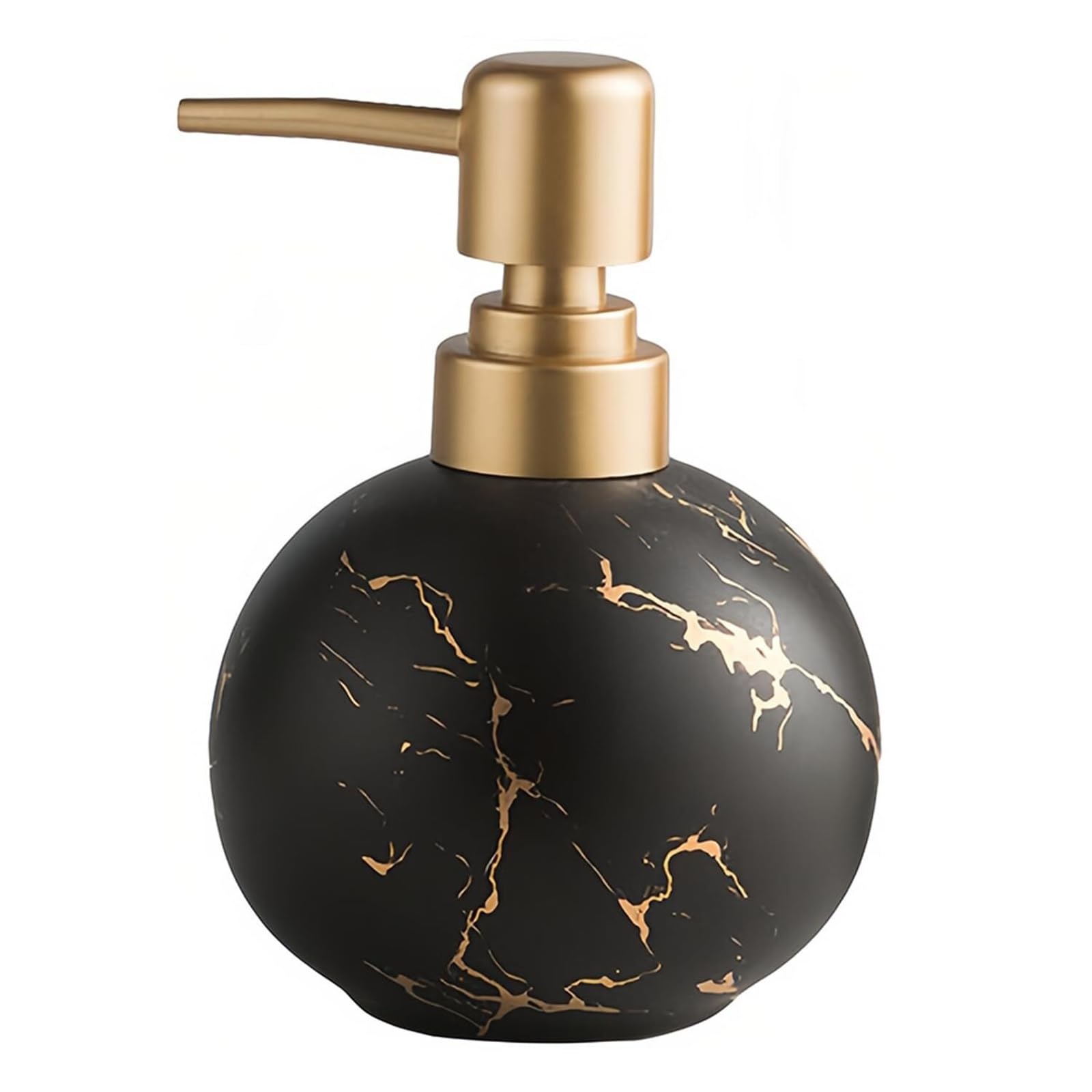 Hand Ceramic Soap Dispenser with Pump Refillable Lotion for Bathroom Vanity Countertop Dish for Bathroom(Black)