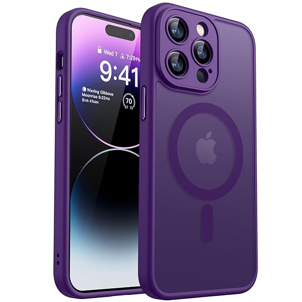 CANSHN Magnetic Compatible with iPhone 17 Pro Case, Upgraded [Full Camera Protection] [Compatible with Magsafe] [Translucent Matte] Shockproof Protective Phone Cover 6.3 Inch - Deep Blue