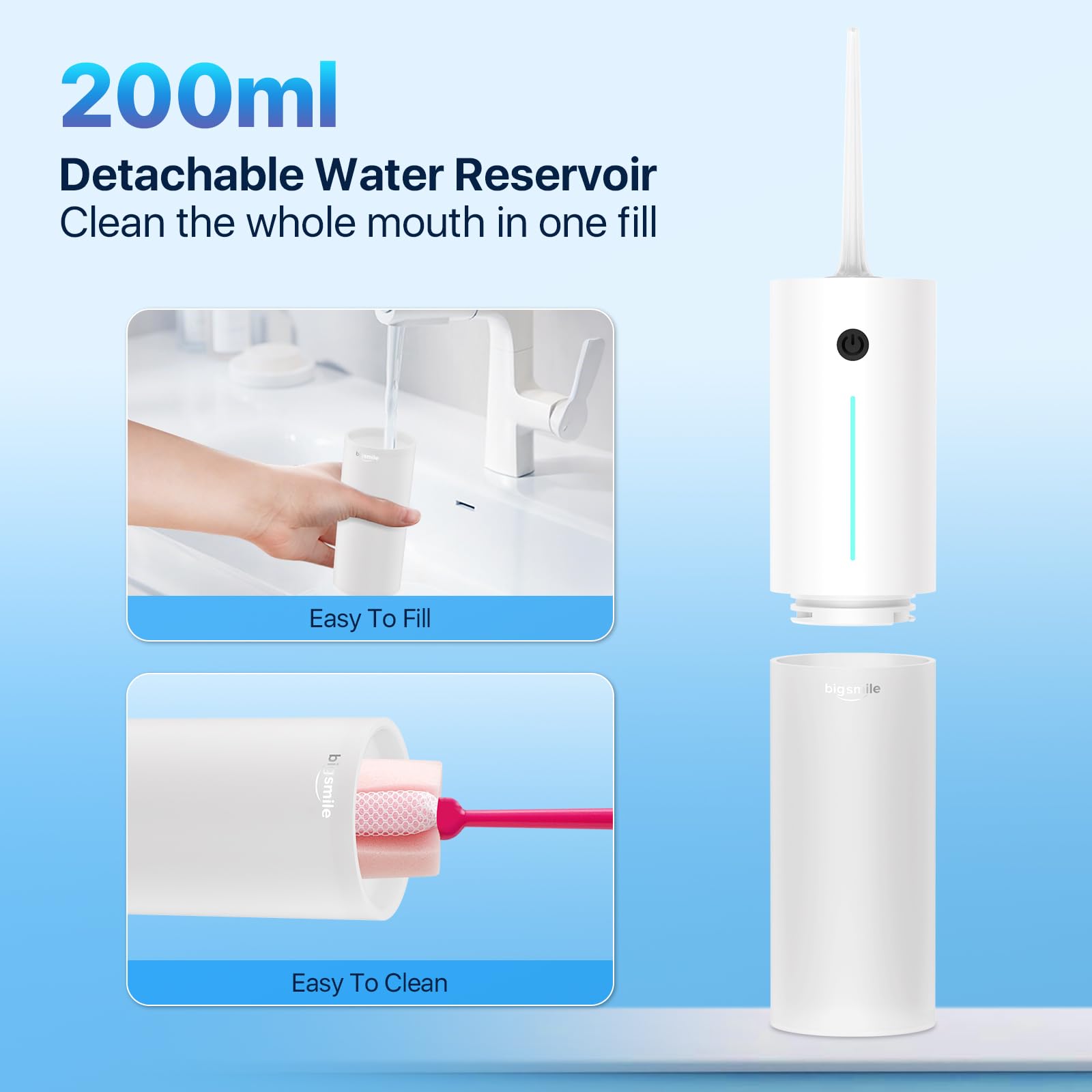 Water Flosser Safe Amígdala removedor de piedras para evitar el mal aliento, color blanco | Máquina de hilo dental portátil inalámbrica recargable de viaje, imprescindible para frenos, puentes, IPX7