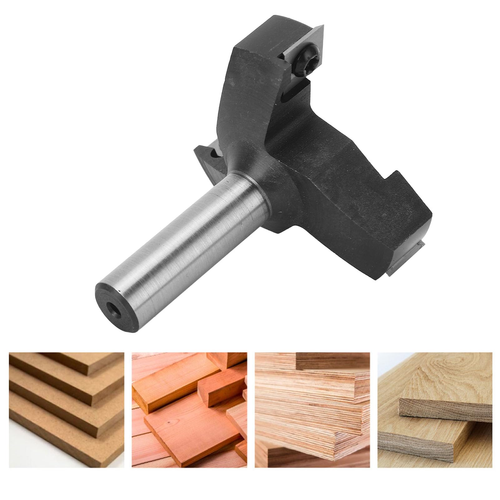 Punta per spoiler a gambo da 1/2 pollice, fresa a T a 3 lame, fresa per superfici con diametro di taglio di 60 mm, dotata di lame di ricambio, adatta a frese CNC e manuali