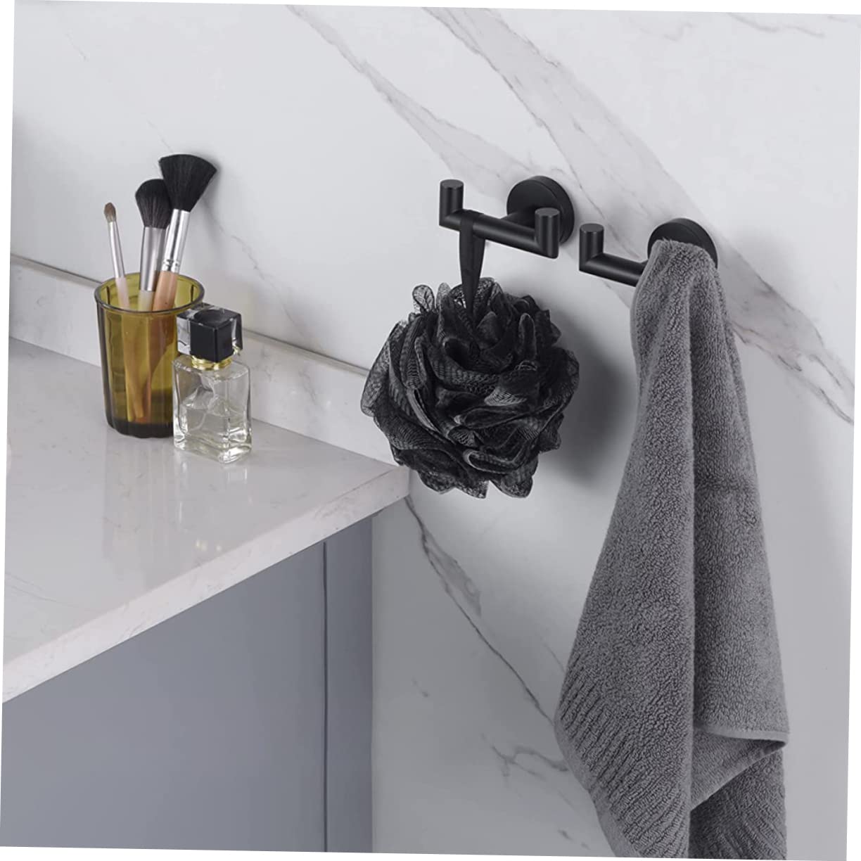 STOBAZA 3piezas Gancho Doble Para Toallas De Acero Inoxidable Soporte De Montaje Pared Para Baño y Cocina Diseño Resistente y Práctico Organizador De Toallas Espacio-ahorro