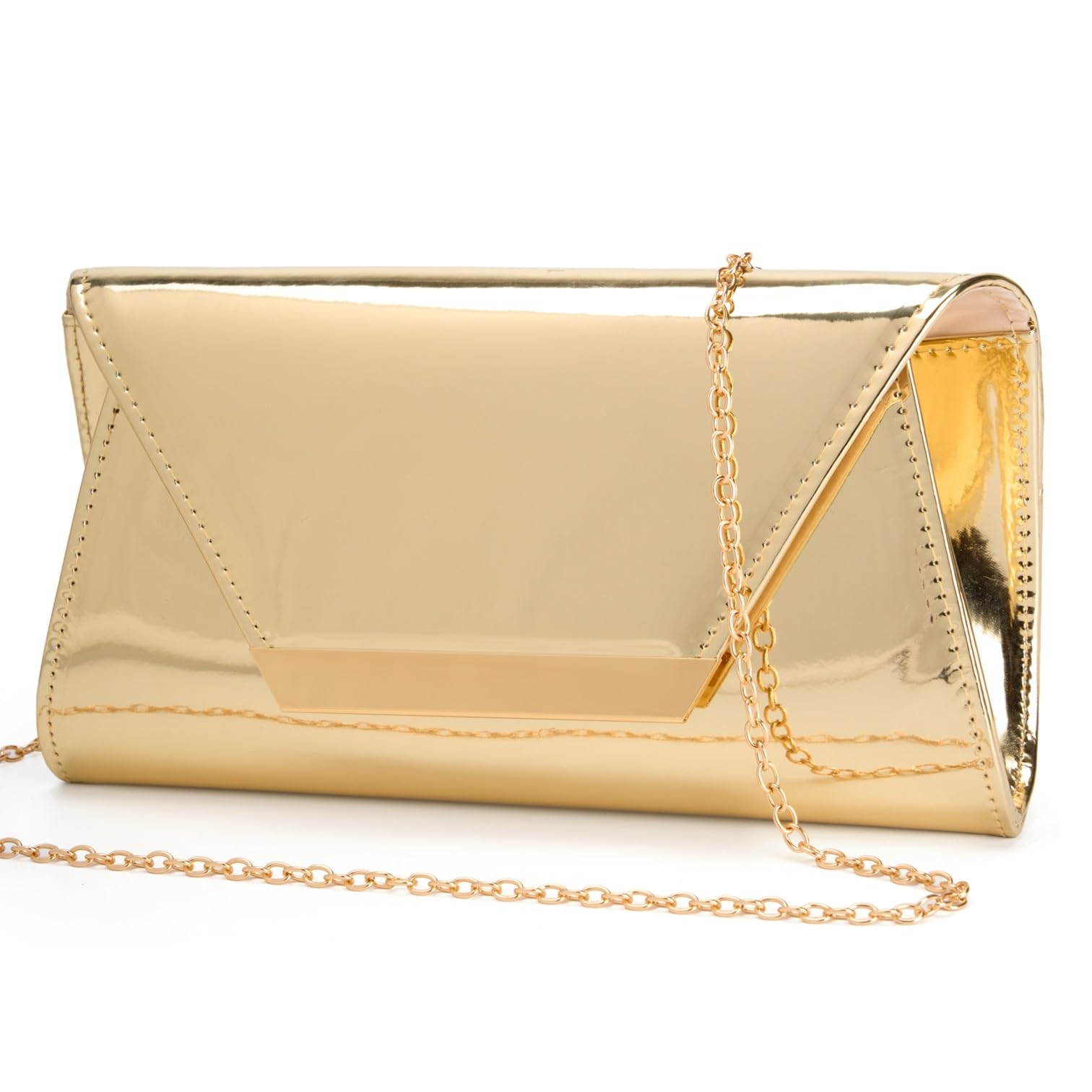 Patent Leather Envelope Clutch Womens Evening Handbag Stylish Shoulder Bag Purse for Christmas Wedding Party Prom