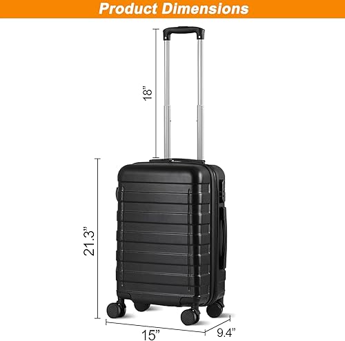 Miniatura 5 de ZenStyle Maleta rígida expansible con ruedas giratorias, equipaje de mano de 21 pulgadas aprobado por aerolíneas, maleta de viaje ligera con asa de