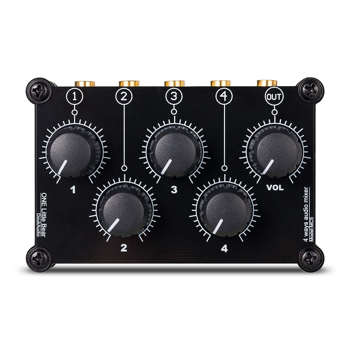 Little Bear MC5, mini mixer audio portatile a 4 canali, registrazione Live Studio, audio stereo passivo, registrazione low noise (non necessita di alimentazione)