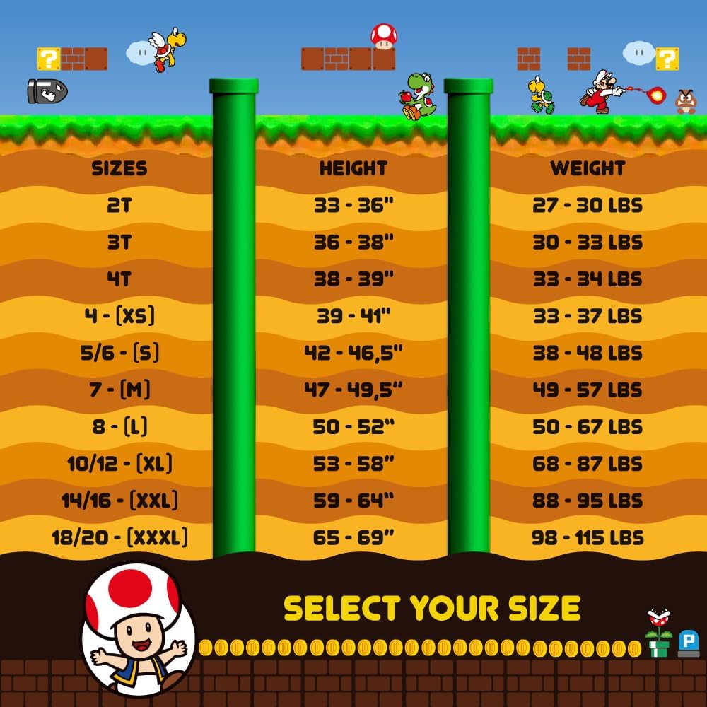 Nintendo Super Mario Brothers Boys Long Sleeve Onesie Zip Coverall with Hoodie Mario & Luigi Cosplay Zip Up Onesie - Image 6