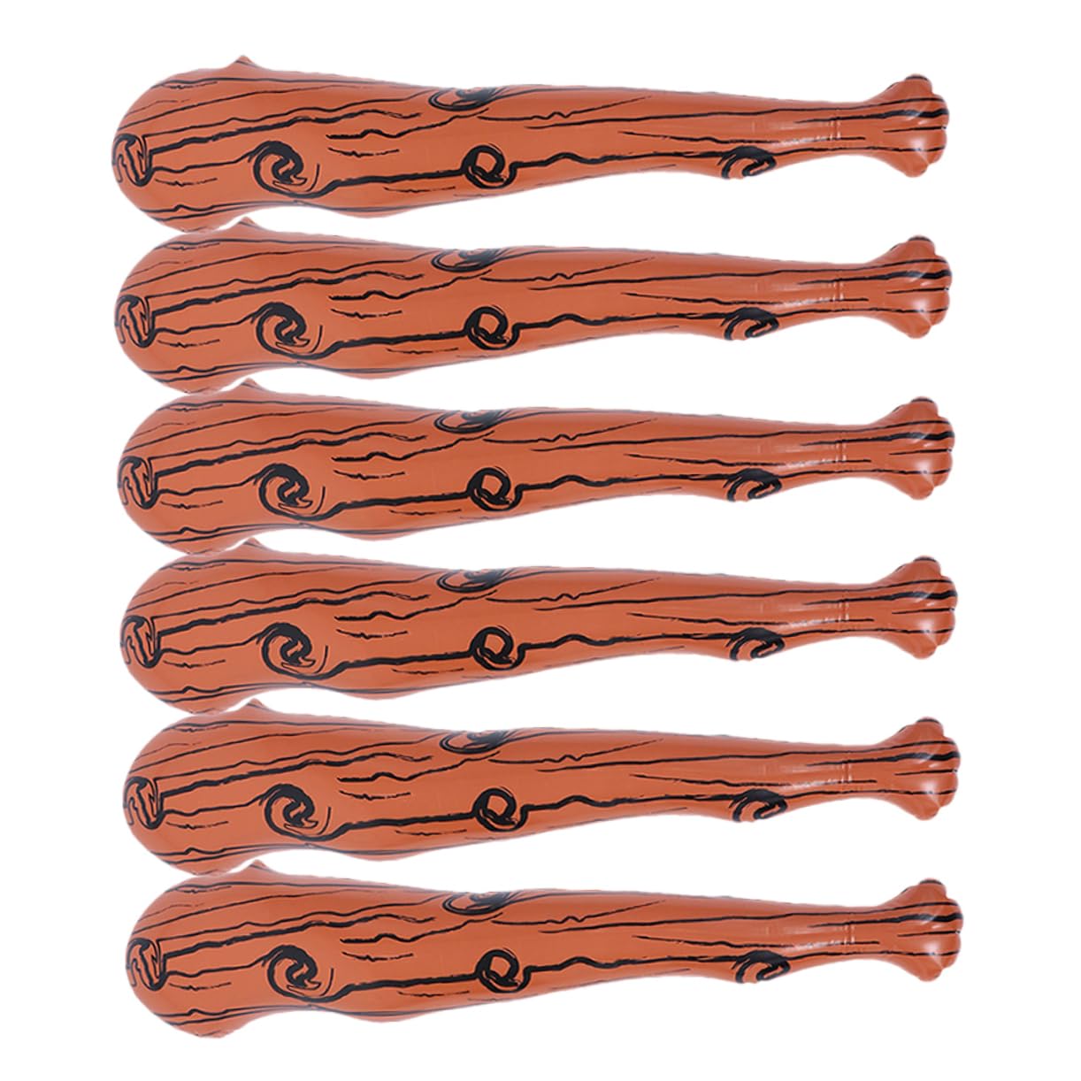 Set 6 Mazze Gonfiabili in Pvc Design Effetto Legno, Portatili e Facili da Gonfiare per Feste a Tema, Cosplay e Decorazioni Originali