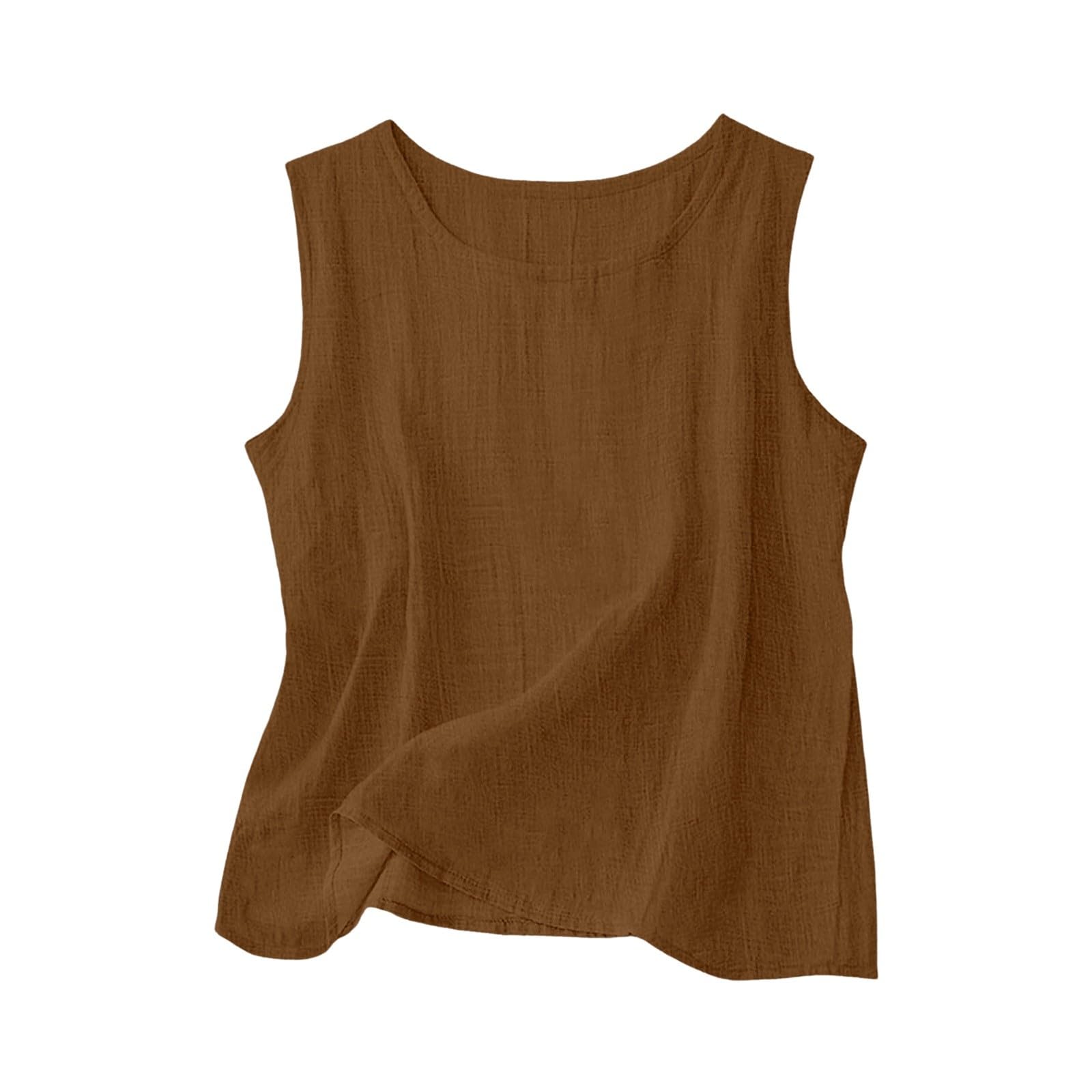 Ensemble Femme Lin Décontracté 2 Pièces En Pour Shorts Été Gilet Chic Et Élégant Fluide Elegant Vetement Chemise Gaze De Coton Ete Haut Tunique Survetement T-shirt Sans Manches Bermuda