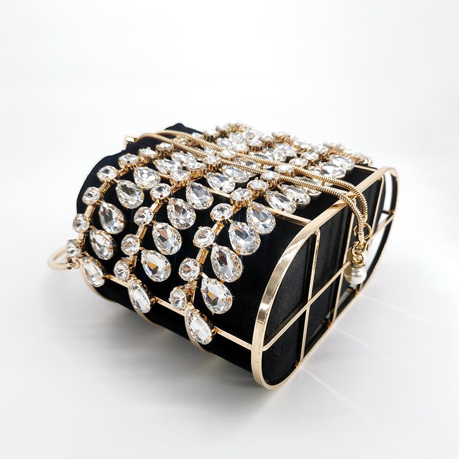 Borsa da Sera con Strass di Cristallo Grande Pochette da Sposa Borsa da Donna Borse da Donna Borsa da Donna in Velluto di Metallo con Diamanti