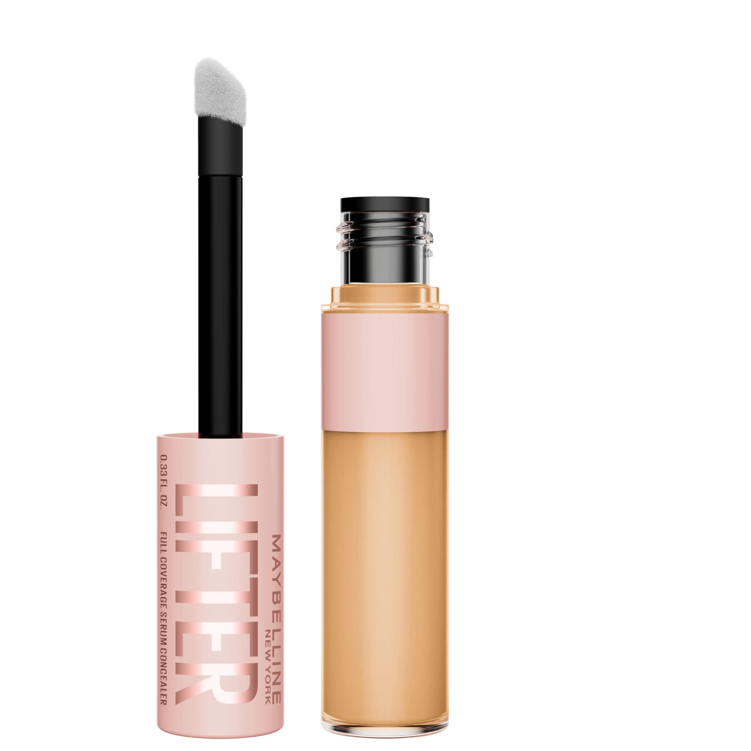 MAYBELLINE Lifter Serum Concealer, Radiant Concealer with Full Coverage, Includes 2% Peptides + Caffeine to Hydrates & Brightens Under Eyes, 60, 1 Count