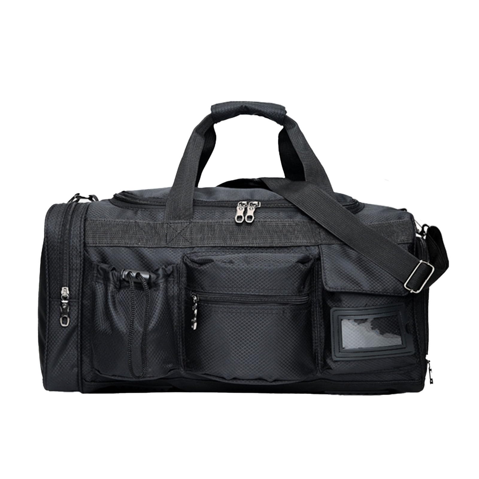 Borsa da palestra per uomini e donne, borsone sportivo da 45 l, con tracolla regolabile e scomparto per scarpe, borsone sportivo resistente e impermeabile, per viaggi, sport, fitness., Nero , M