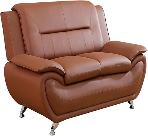 Miniatura 13 de Cómodo sofá moderno de piel sintética para sala de estar pequeña, dormitorio, oficina, apartamento para espacios pequeños (negro y rojo, asiento