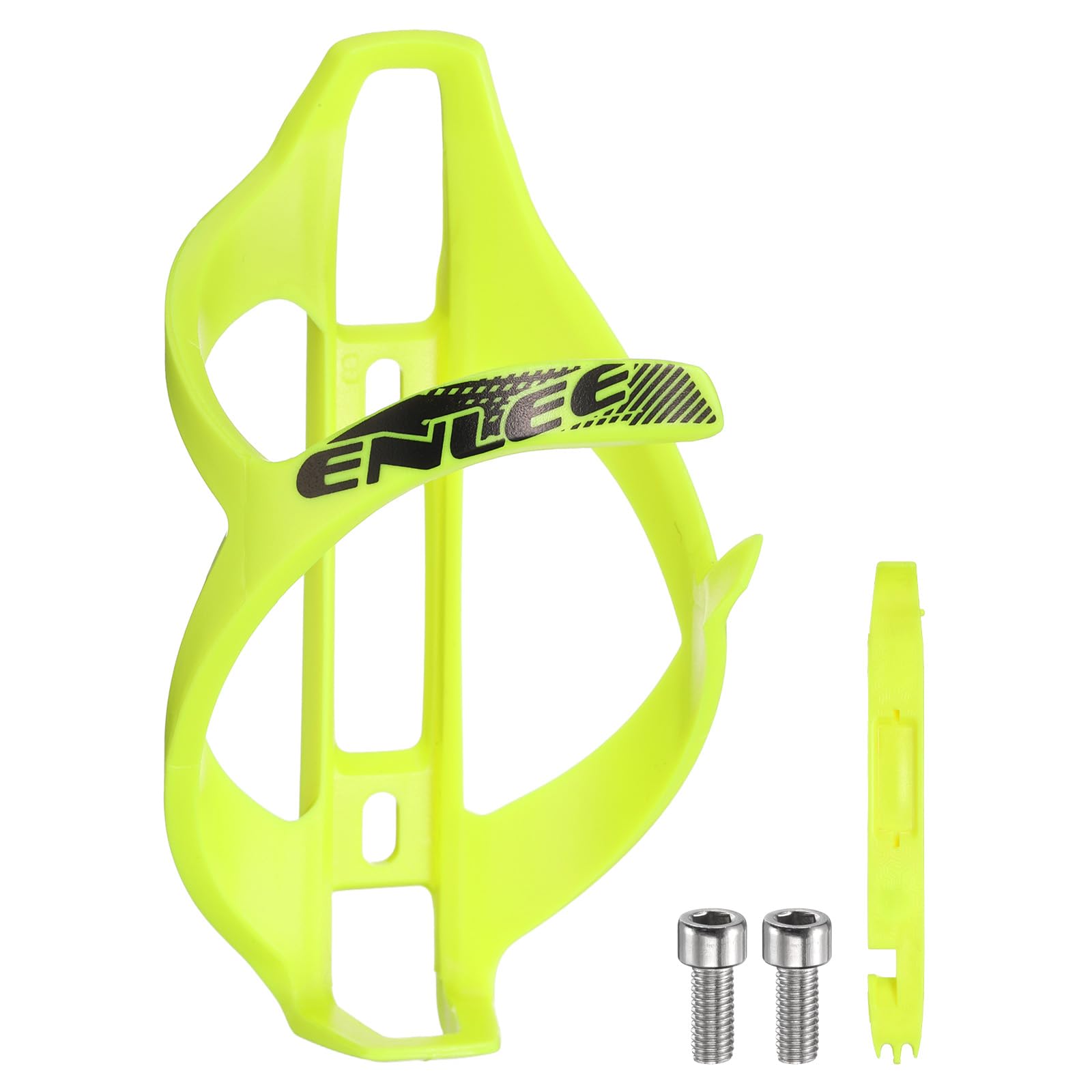 sourcing map Bicycle Water Bottle Holder Lightweight Universal Bike Bottle Cages Cycling Cup Holder with Tire Lever for MTB Mountain Road Gravel, Yellow