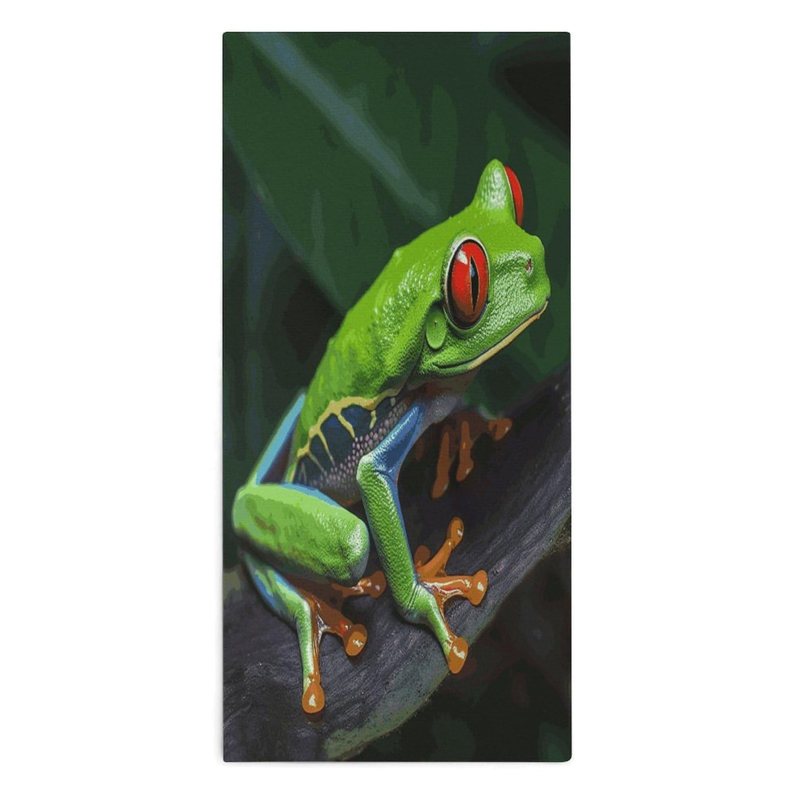 VstaDank Red Eyed Tree Frog Towel Quick Dry Absorbent Towels for Beach Thin Soft Lightweight Travel Bath Towel Sand Free Super Microfiber Face Towels for Sport Bath Adults