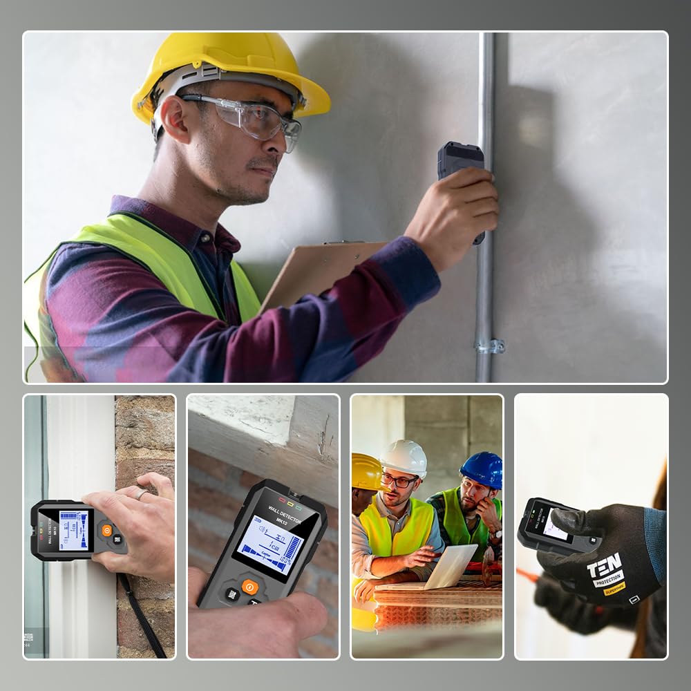Rilevatore, Sensore Elettronico 4 In 1, Scanner da Parete, Rilevatore Tubi Metallici con Display LCD per Rilevare Legno, Metallo, Cavi Nel Muro e Magnetico O Non Magnetico
