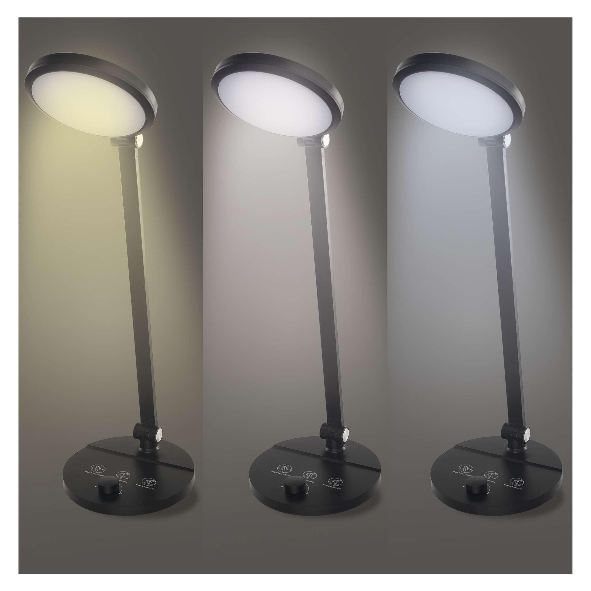 EMOS Lampada da scrivania a LED CHARLES, lampada da tavolo con 80 LED, potenza 7,6 W, luminosità 550 lm, pieghevole e inclinabile, temperatura di colore regolabile, dimmerazione graduale, cavo da 1,3